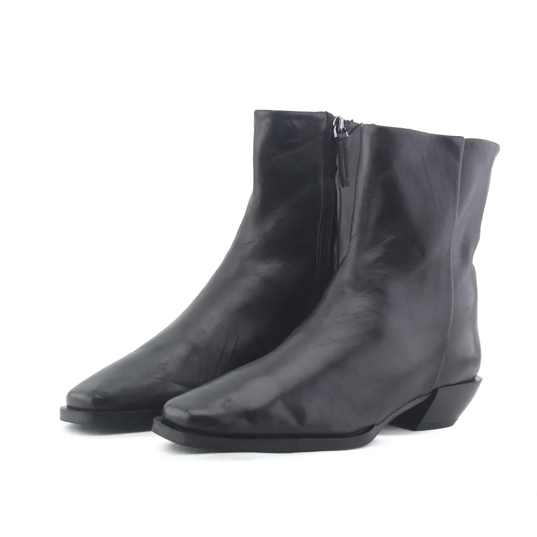 Massimo Dutti Zipper Ankle Boot | 100% Authentic Leather