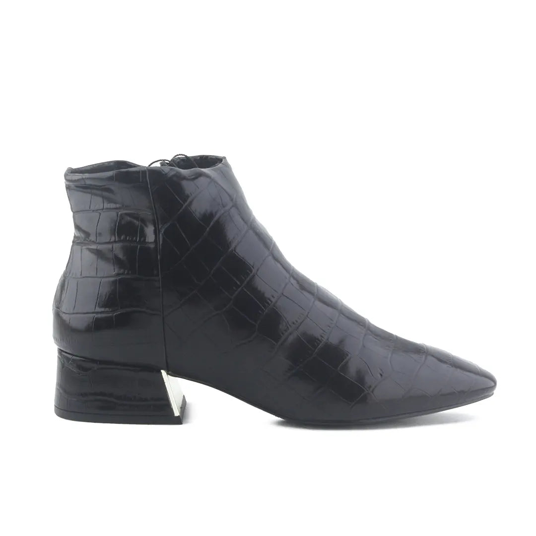 Mango Zipper Patent Ankle Boot