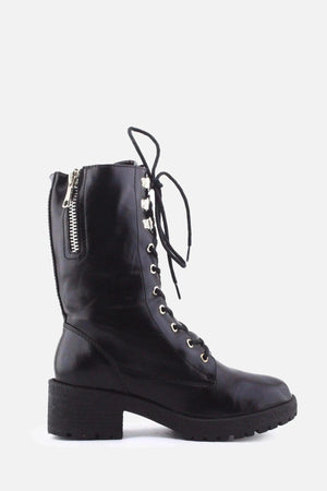 European Brand Zipper Laces Combat Boots | 100% Authentic Leather - sundaybazar