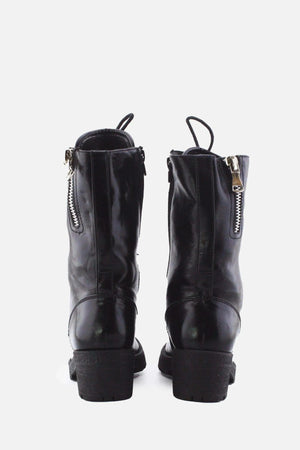 European Brand Zipper Laces Combat Boots | 100% Authentic Leather - sundaybazar