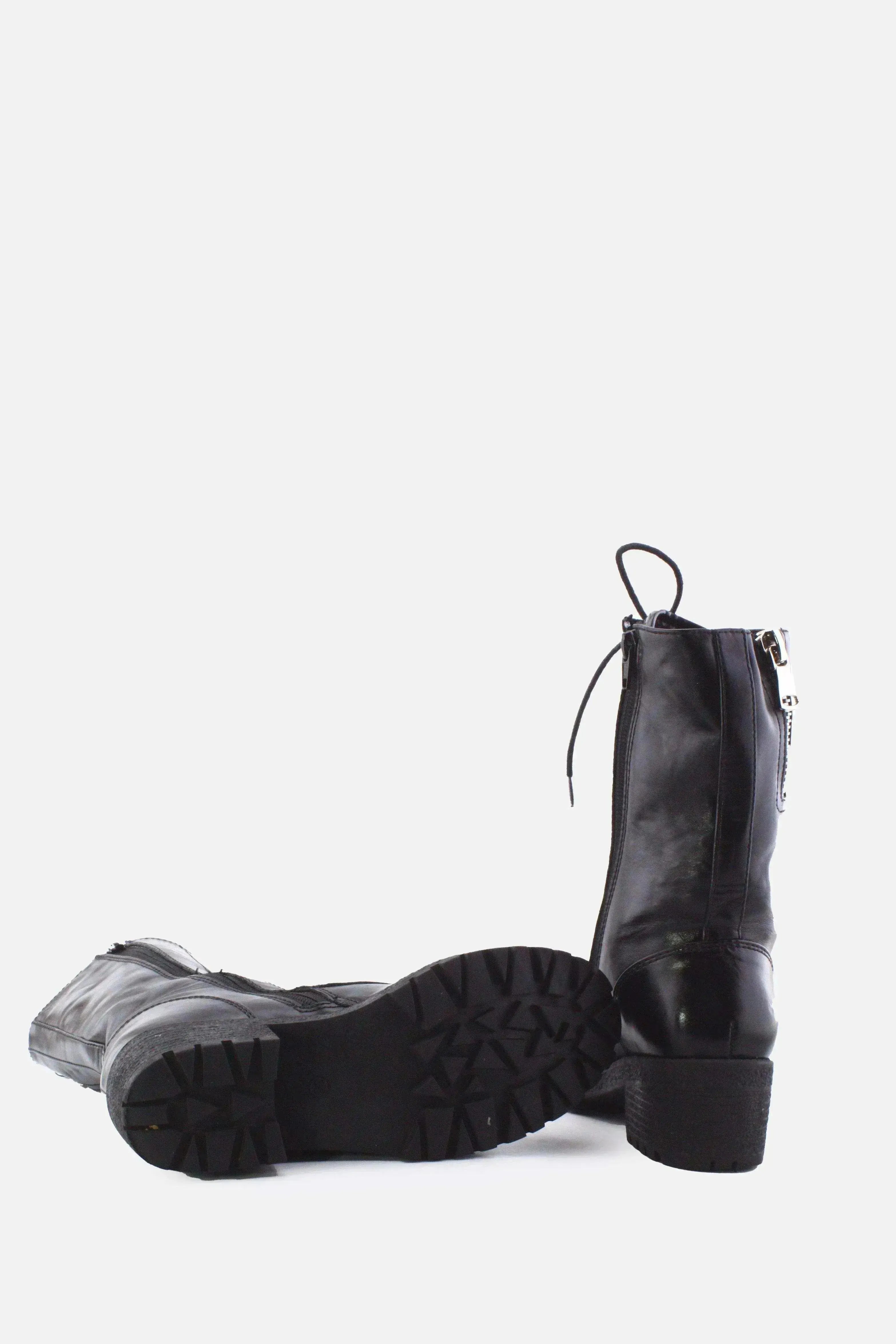 European Brand Zipper Laces Combat Boots | 100% Authentic Leather - sundaybazar