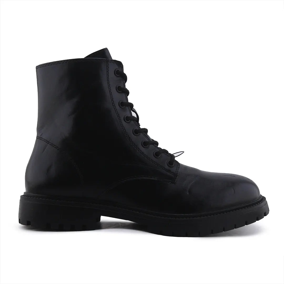 Pull & Bear Zipper Lace Up Ankle Boot | 100% Authentic Leather