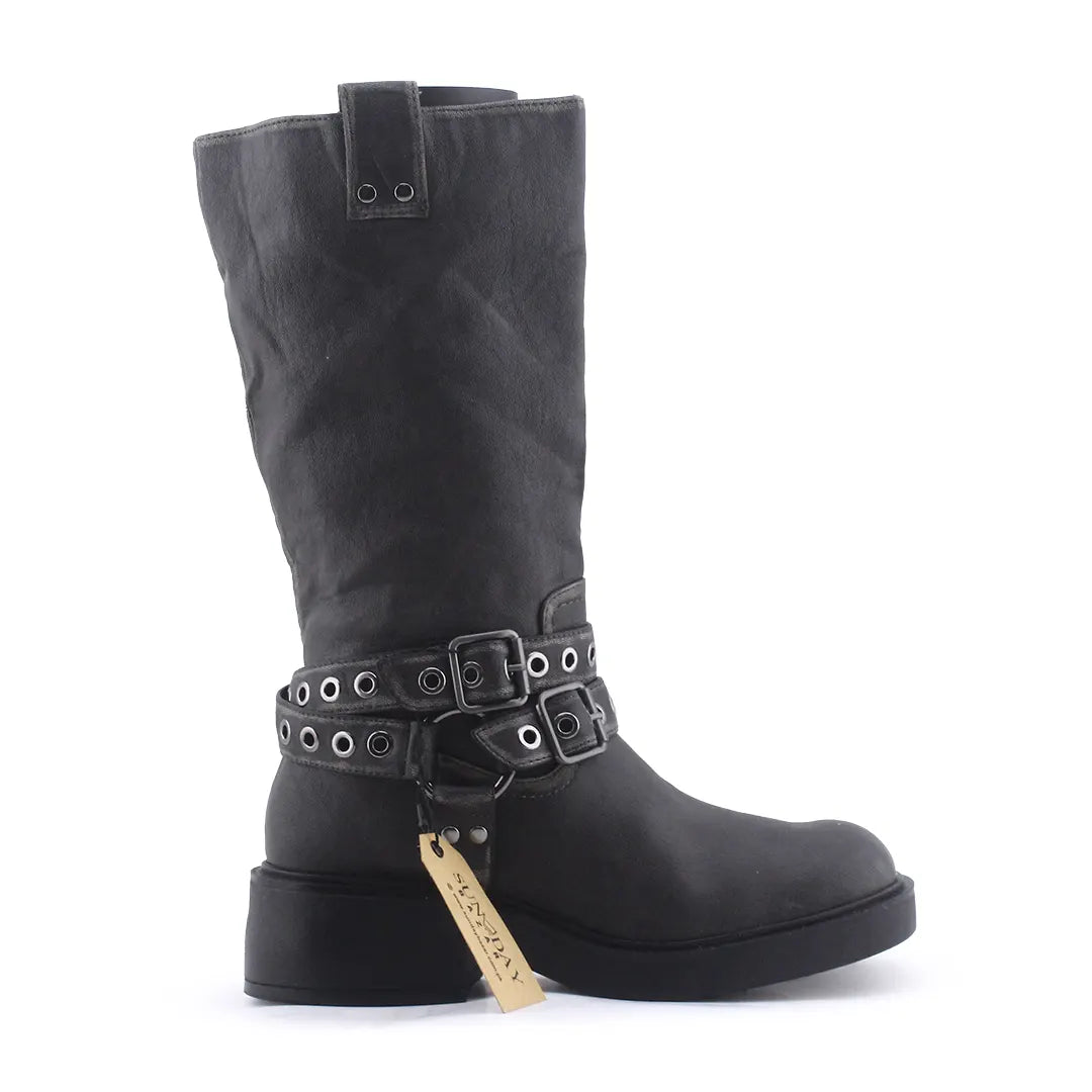 Bershka Buckle Strap Ankle Boot | 100% Authentic Leather