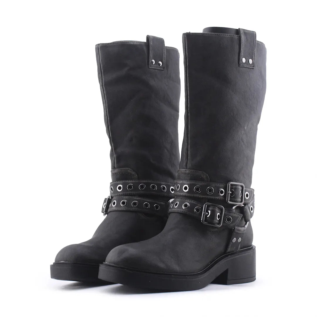 Bershka Buckle Strap Ankle Boot | 100% Authentic Leather