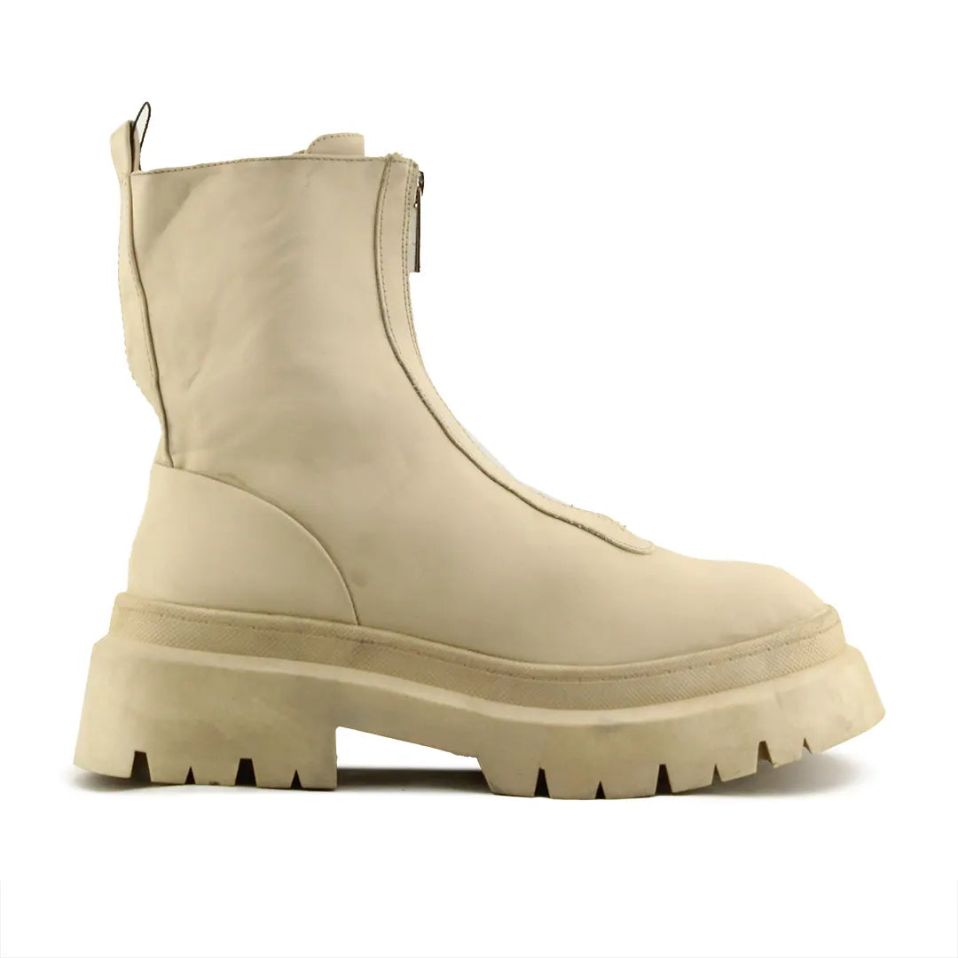 Pull & Bear Zipper Ankle Boot | 100% Authentic Leather