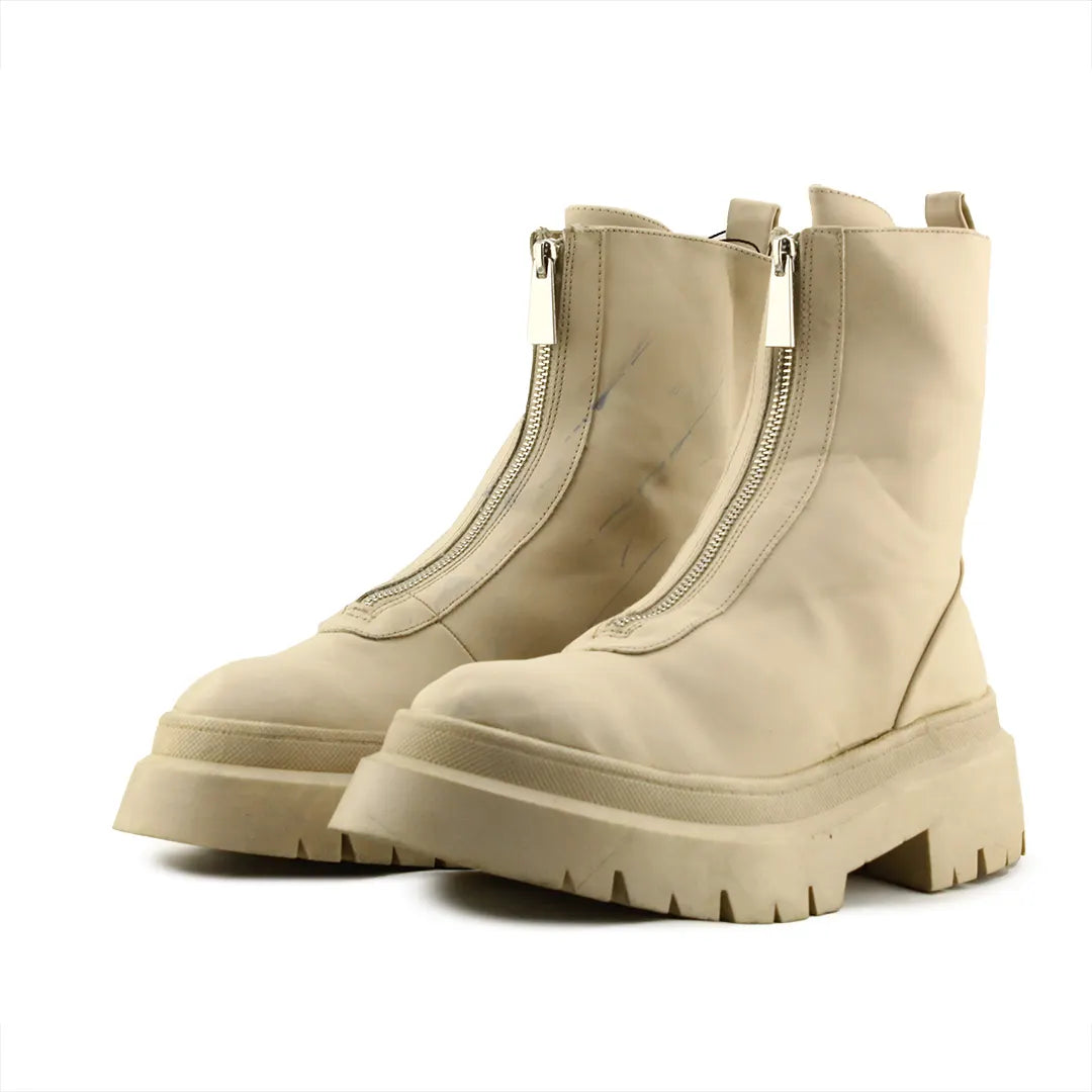Pull & Bear Zipper Ankle Boot | 100% Authentic Leather
