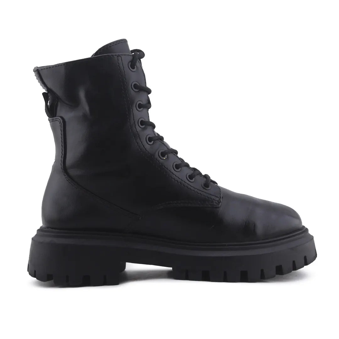 Stradivarius Zipper Lace Up Ankle Boot | 100% Authentic Leather