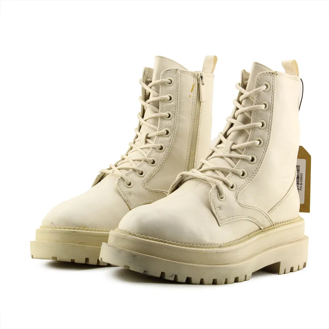 Stradivarius Zipper Lace Up Ankle Boot | 100% Authentic Leather