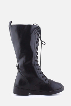 Zara Zipper Laces Combat Boots | 100% Authentic Leather - sundaybazar