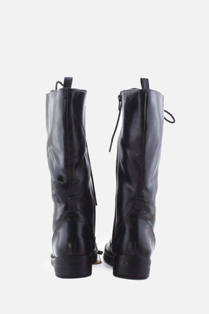 Zara Zipper Laces Combat Boots | 100% Authentic Leather - sundaybazar