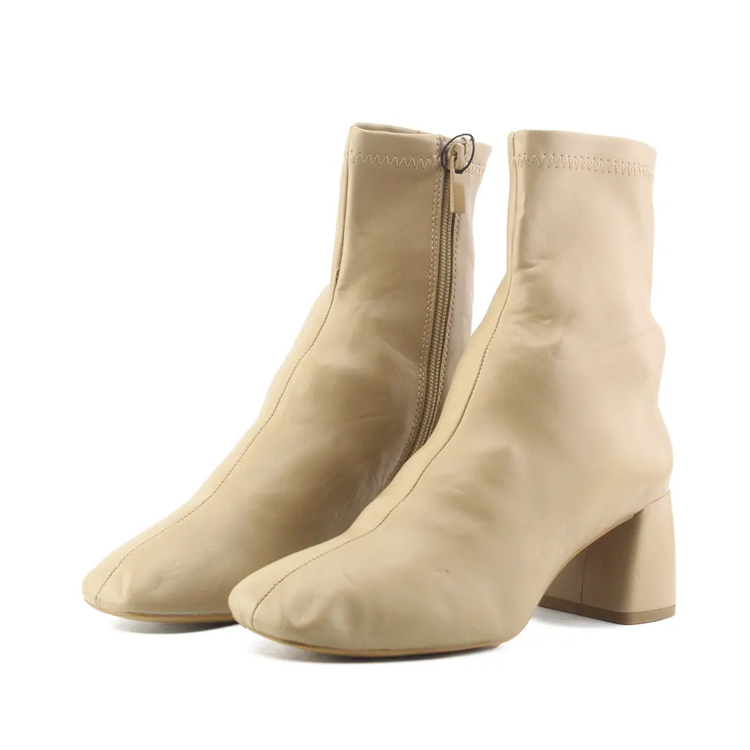 Stradivarius Zipper Ankle Boot | 100% Authentic Leather