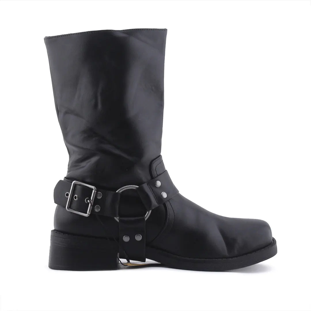 Pull & Bear Buckle Strap Ankle Boot | 100% Authentic Leather