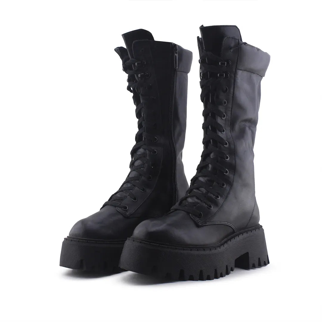 Zara Zipper Lace Up Ankle Boot | 100% Authentic Leather