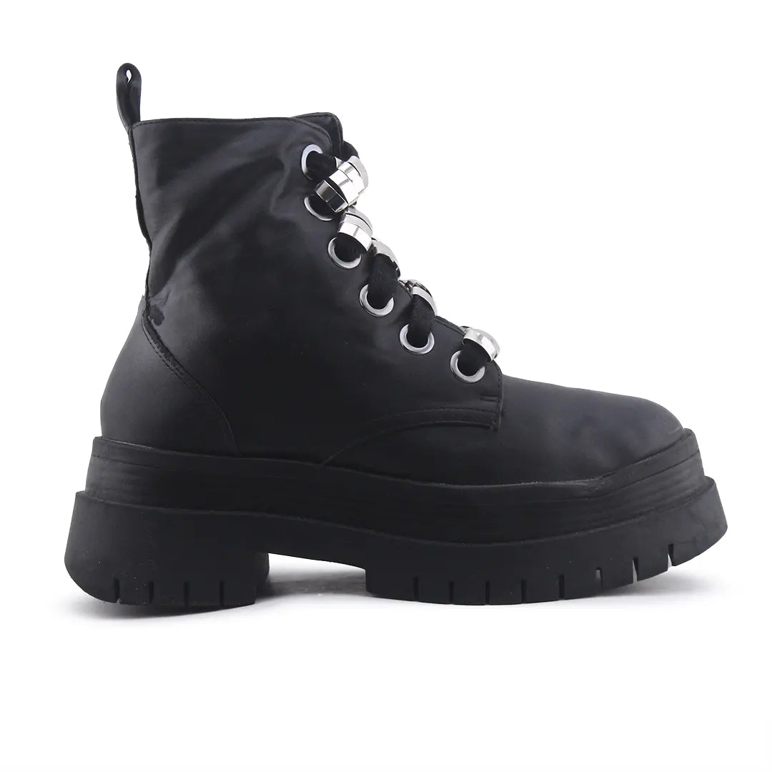 Bershka Zipper Lace Up Ankle Boot | 100% Authentic Leather