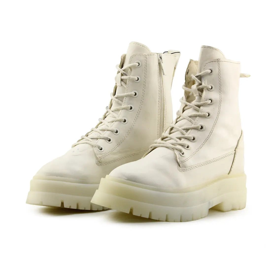 Stradivarius Zipper Lace Up Ankle Boot | 100% Authentic Leather