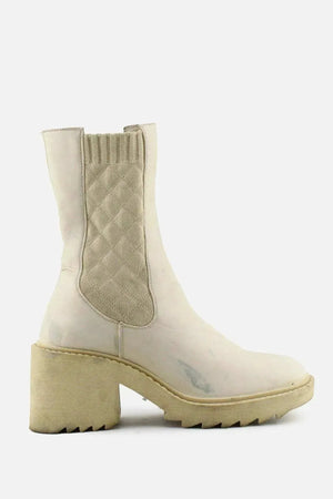 European Brand Stretchable Block Ankle Boots | 100% Authentic Leather - sundaybazar