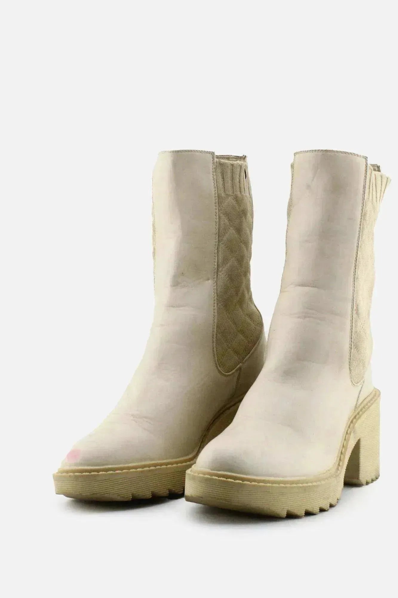 European Brand Stretchable Block Ankle Boots | 100% Authentic Leather - sundaybazar