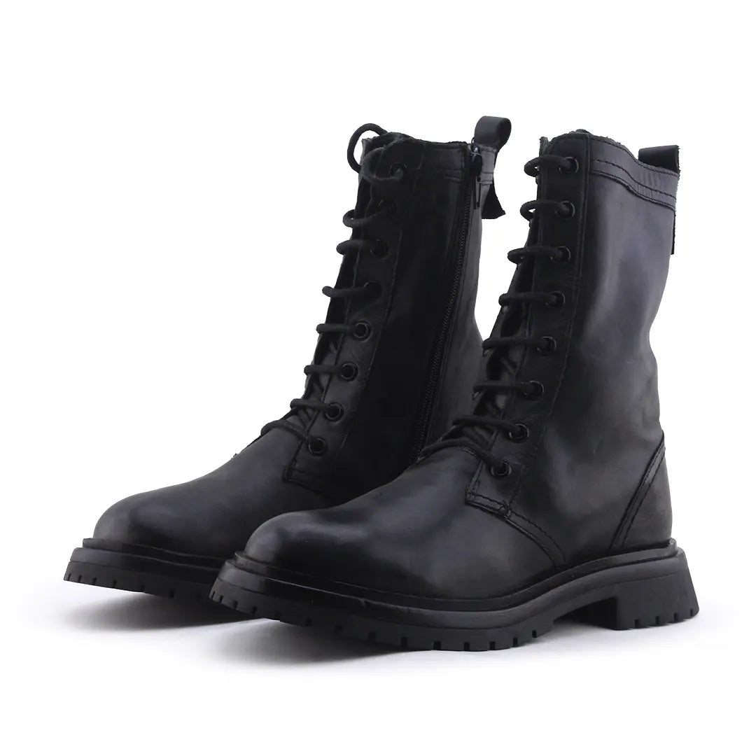 Zara Zipper Lace Up Ankle Boot | 100% Authentic Leather