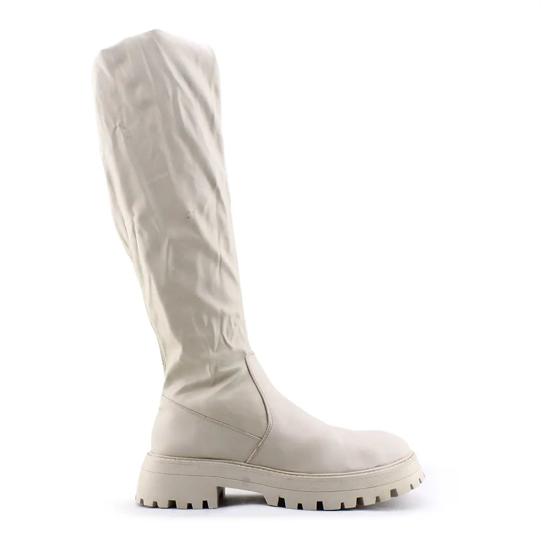 Pull & Bear Zipper Over The Knee Boot | 100% Authentic Leather