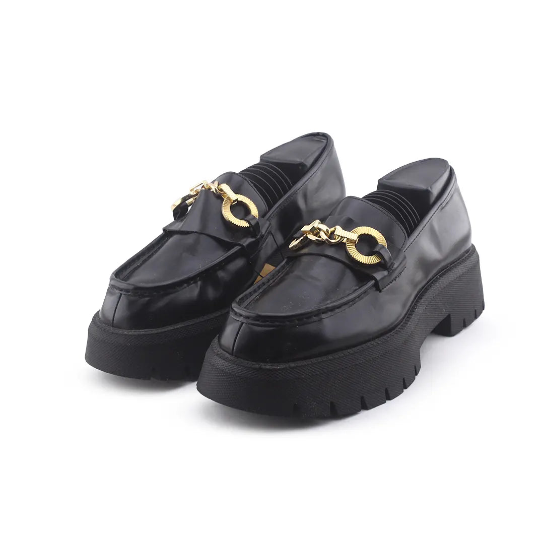 Zara Lug Sole Metal Embellished Moccasin