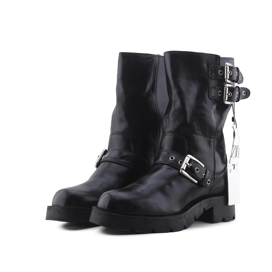 Zara Buckle Strap Ankle Boot | 100% Authentic Leather