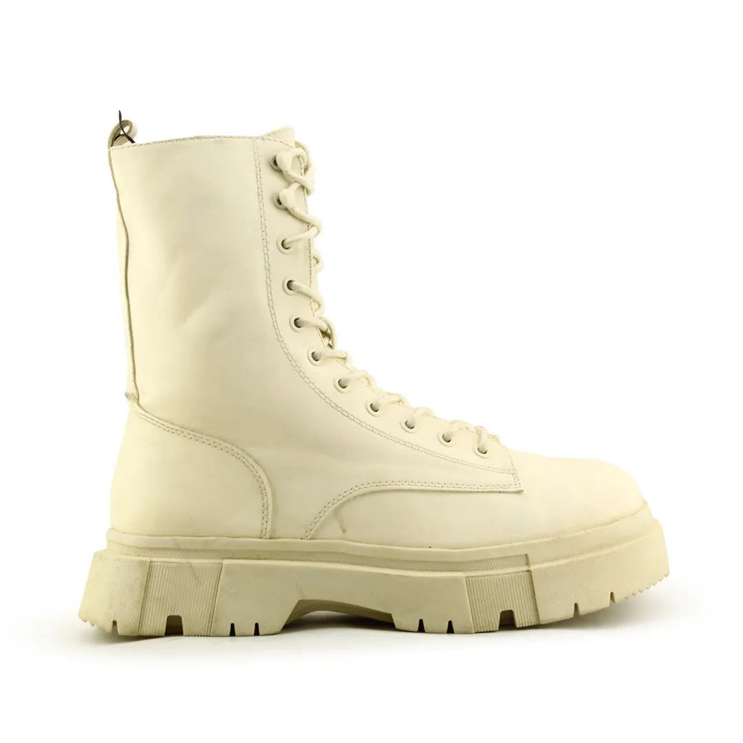 Bershka Zipper Lace Up Ankle Boot | 100% Authentic Leather