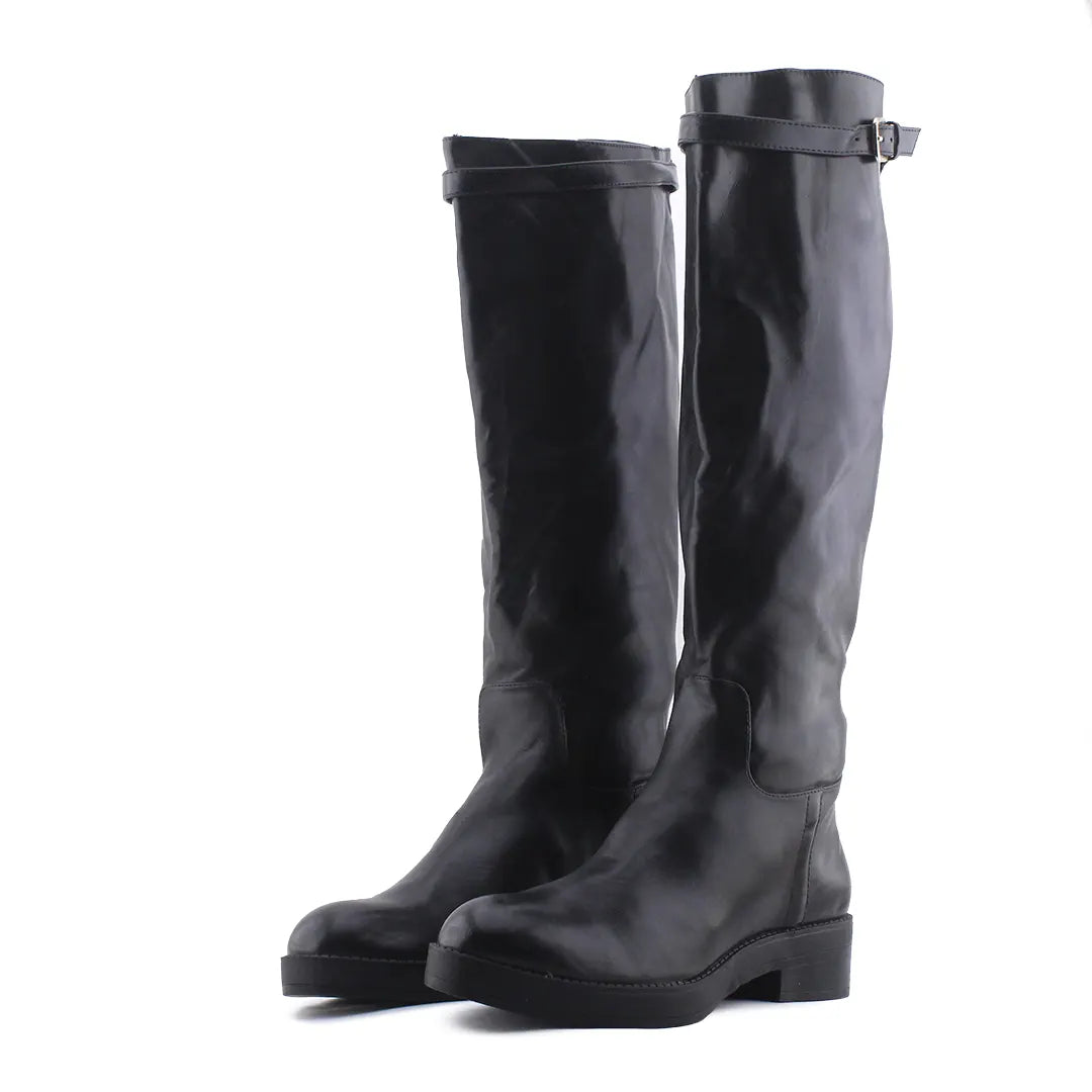 Zara Buckle Strap Knee High Boot | 100% Authentic Leather