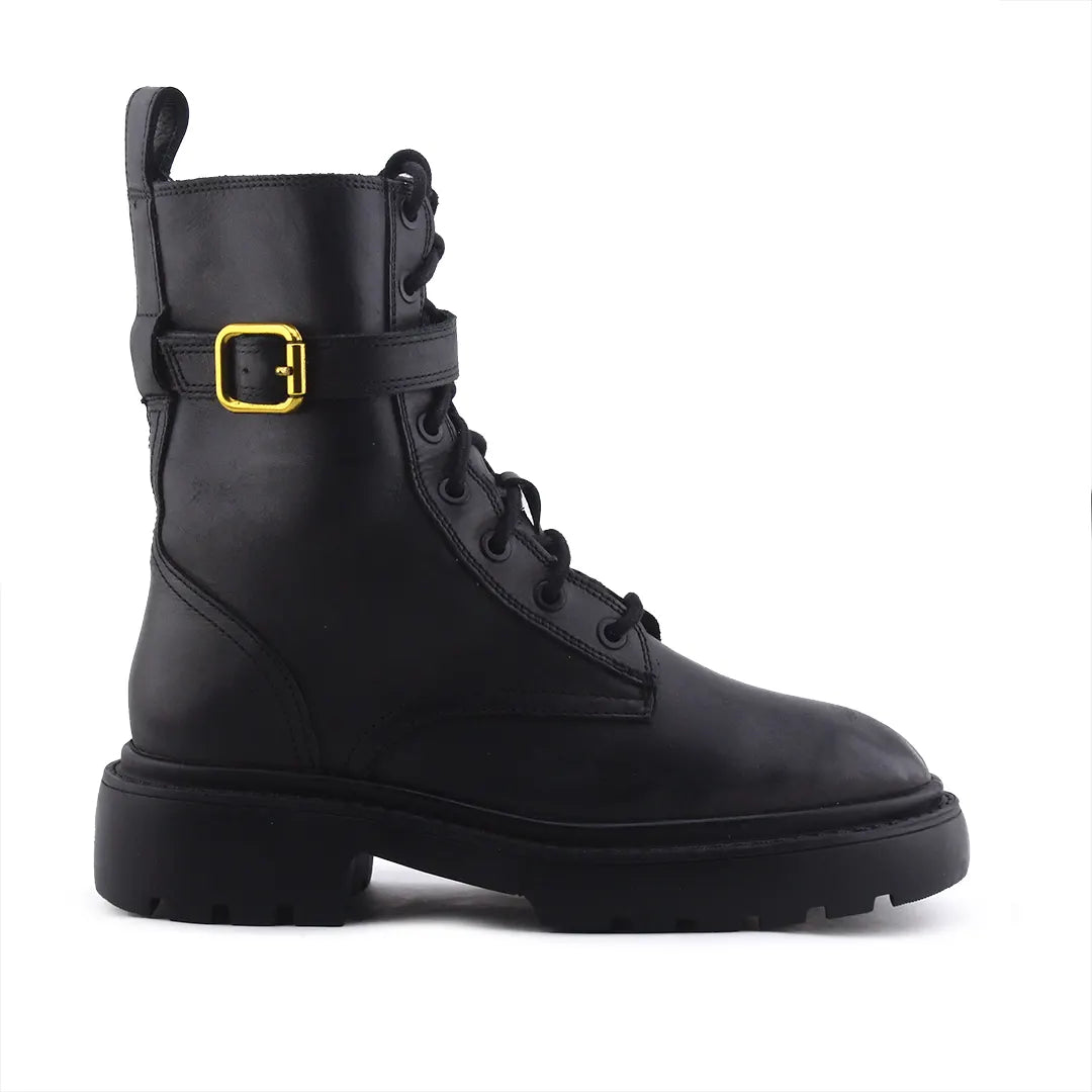 Zara Zipper Lace Up Buckle Strap Ankle Boot | 100% Authentic Leather