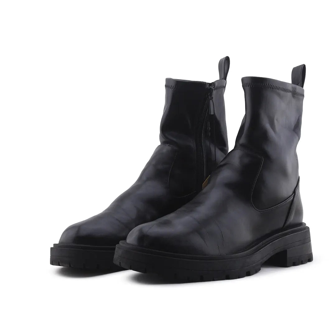 Pull & Bear Zipper Ankle Boot | 100% Authentic Leather