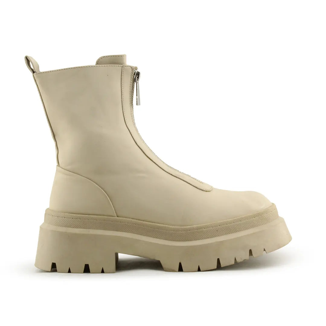 Pull & Bear Zipper Ankle Boot | 100% Authentic Leather