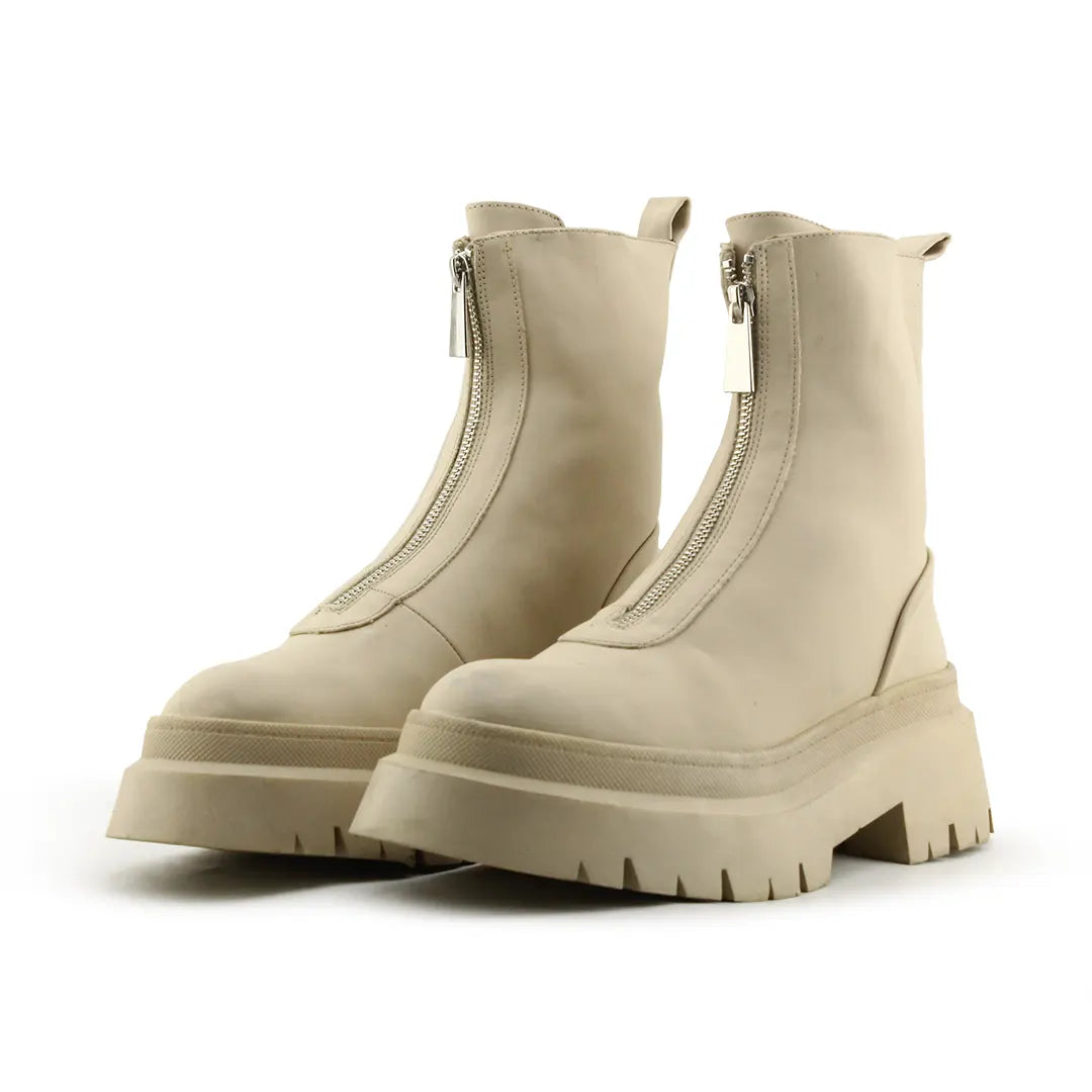 Pull & Bear Zipper Ankle Boot | 100% Authentic Leather