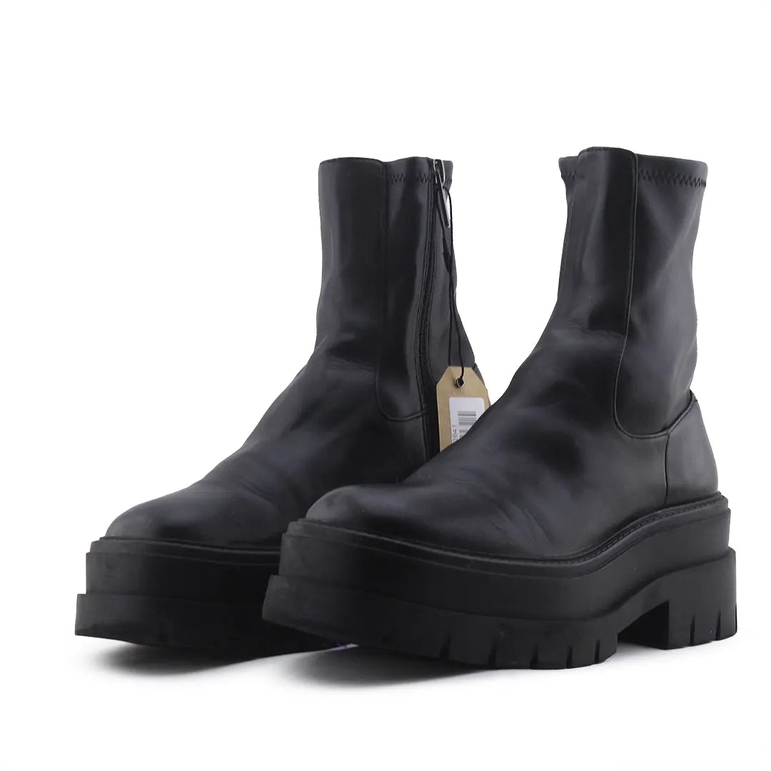 Bershka Zipper Ankle Boot | 100% Authentic Leather