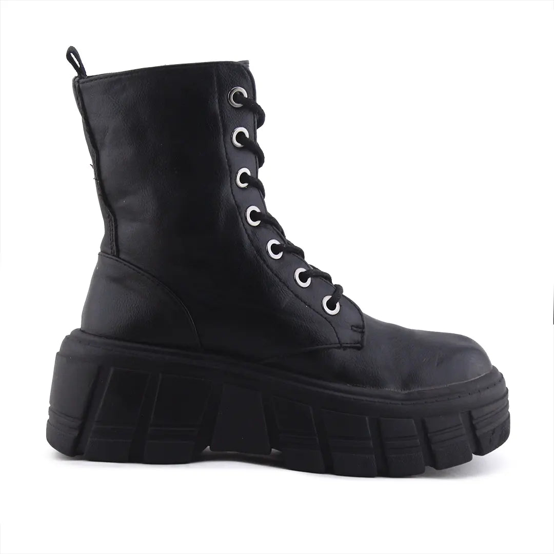 Stradivarius Zipper Lace Up Ankle Boot | 100% Authentic Leather