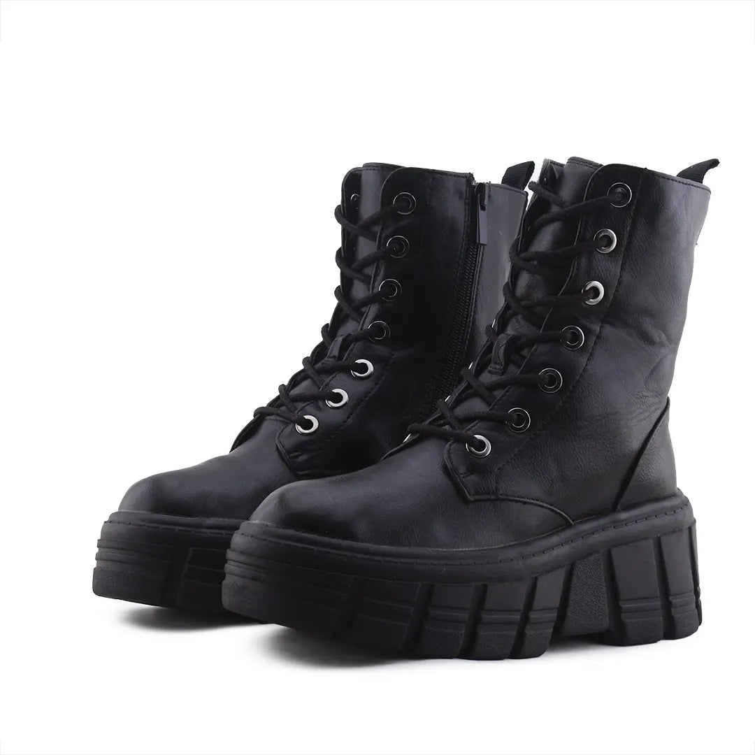 Stradivarius Zipper Lace Up Ankle Boot | 100% Authentic Leather
