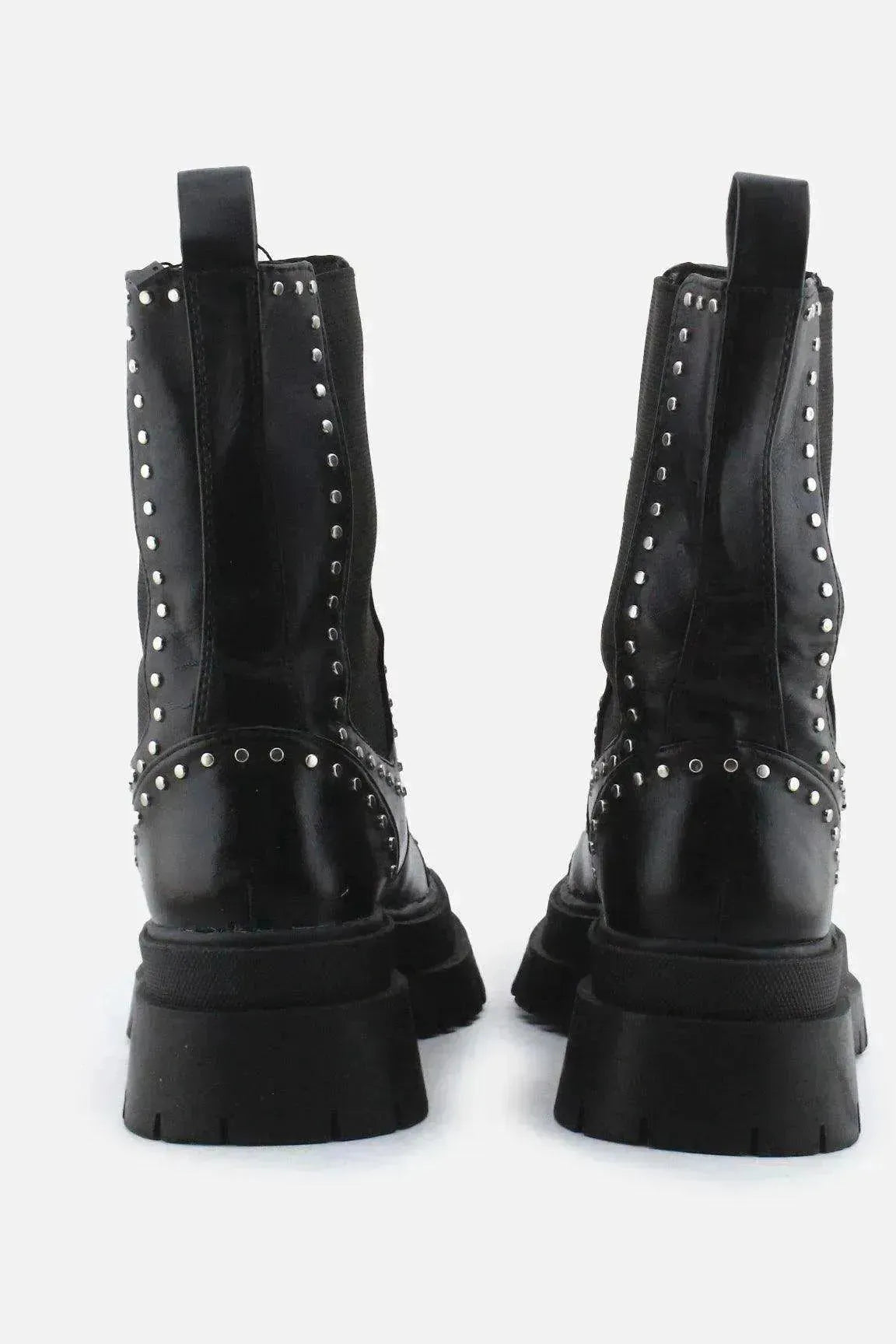 Stradivarius Stretchable Combat Ankle Boots | 100% Authentic Leather - sundaybazar