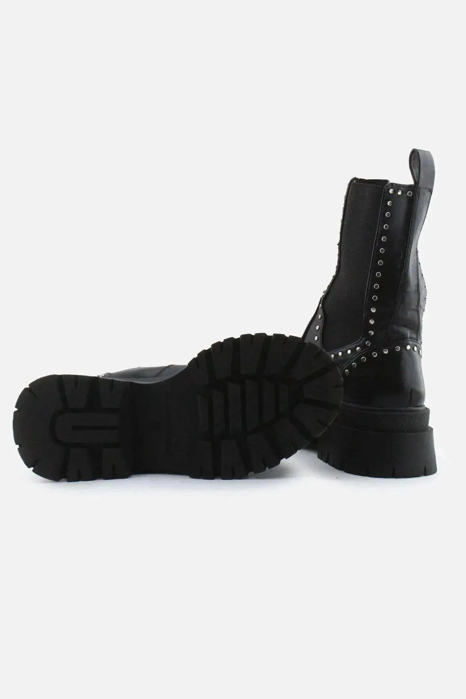 Stradivarius Stretchable Combat Ankle Boots | 100% Authentic Leather - sundaybazar