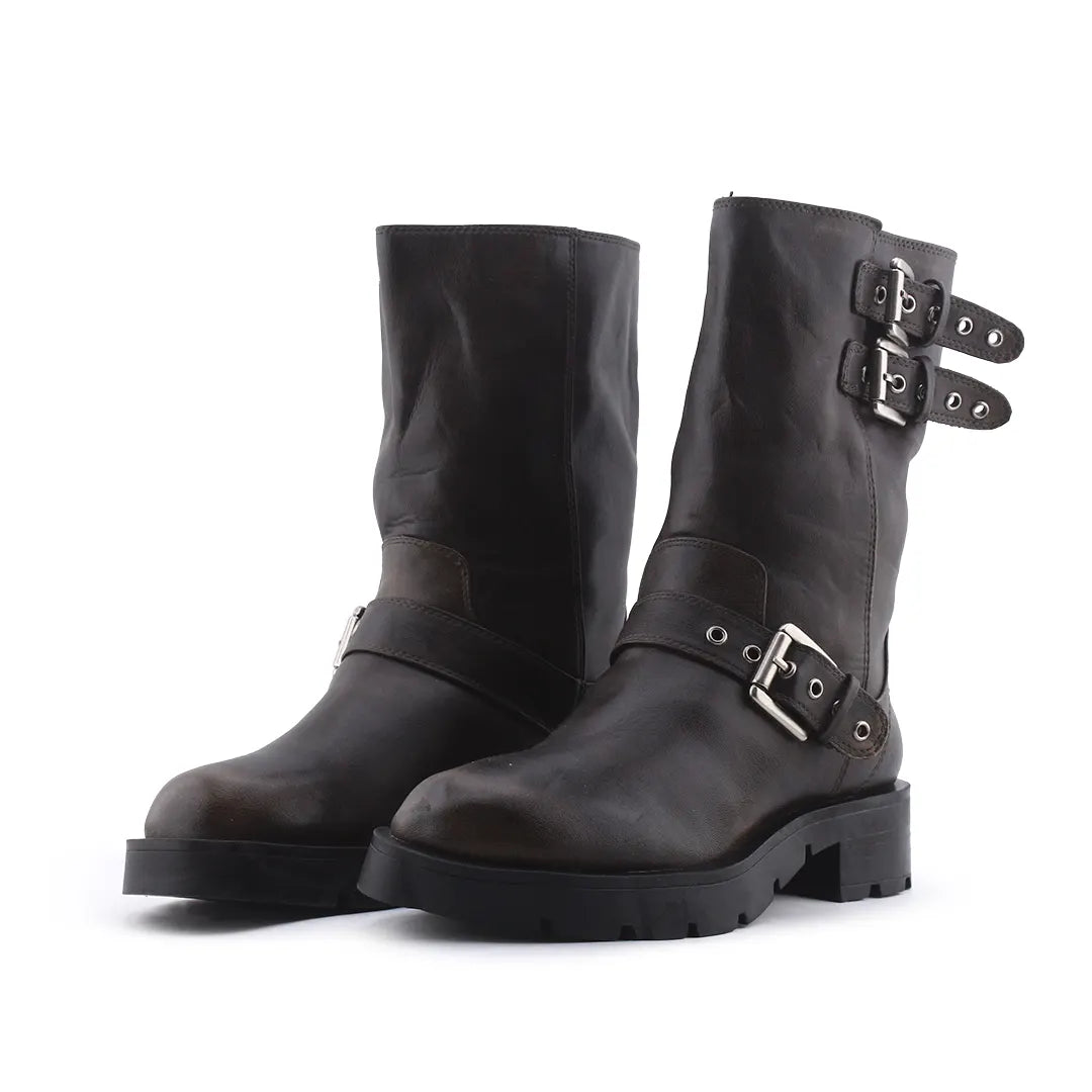 Zara Buckle Strap Ankle Boot | 100% Authentic Leather