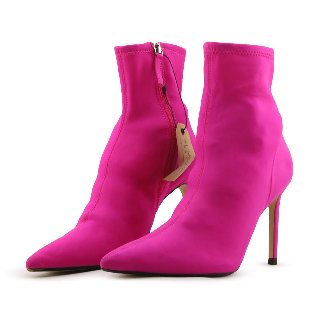 Zara Zipper Textile Ankle Boot