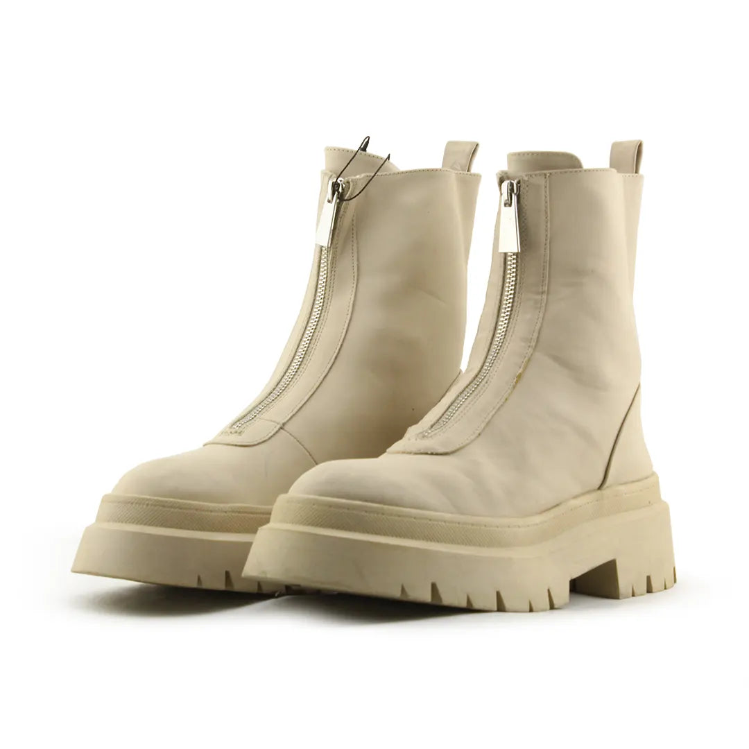 Pull & Bear Zipper Ankle Boot | 100% Authentic Leather