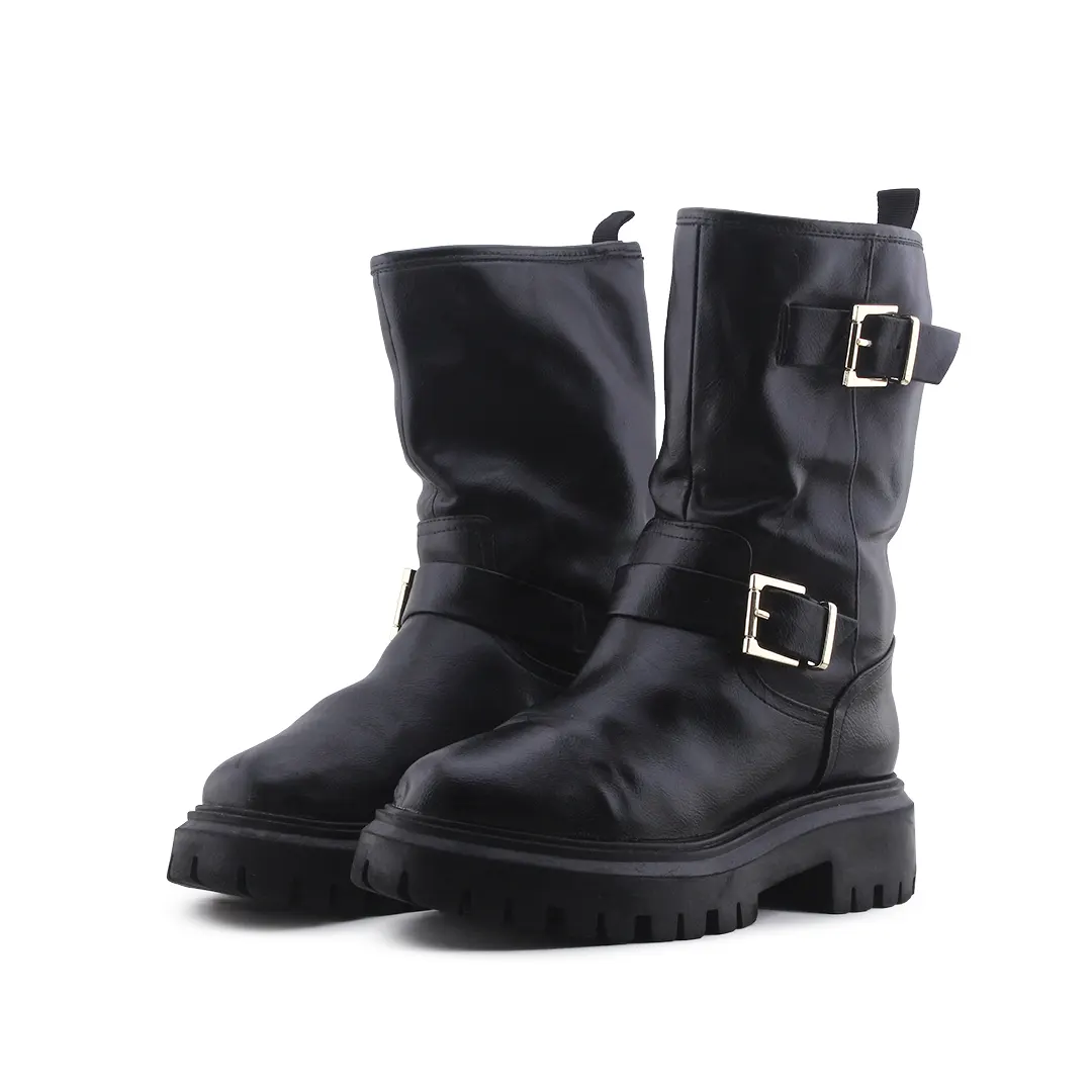 Stradivarius Buckle Strap Ankle Boot | 100% Authentic Leather