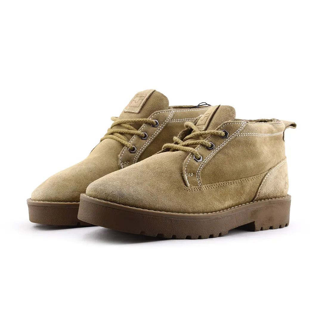 Pull & Bear Lace Up Suede Ankle Boot