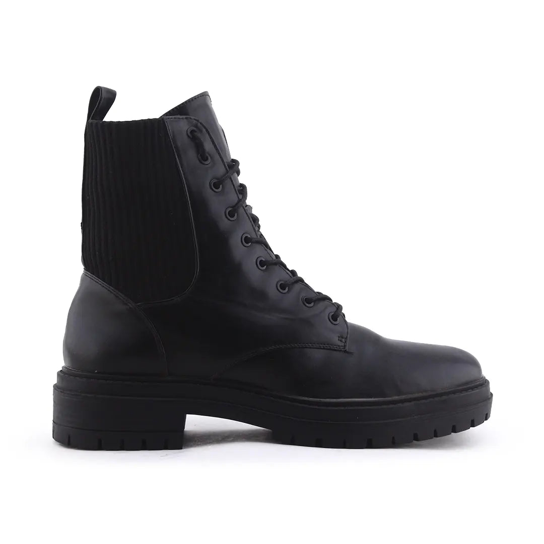 Lefties Zipper Stretchable Lace Up Ankle Boot | 100% Authentic Leather