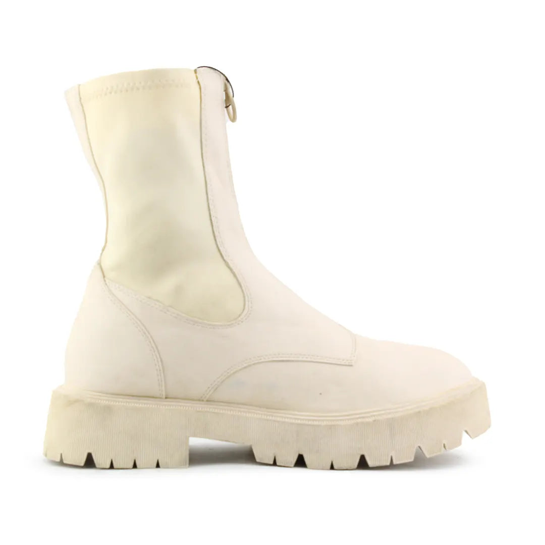 Bershka Zipper Stretchable Ankle Boot | 100% Authentic Leather