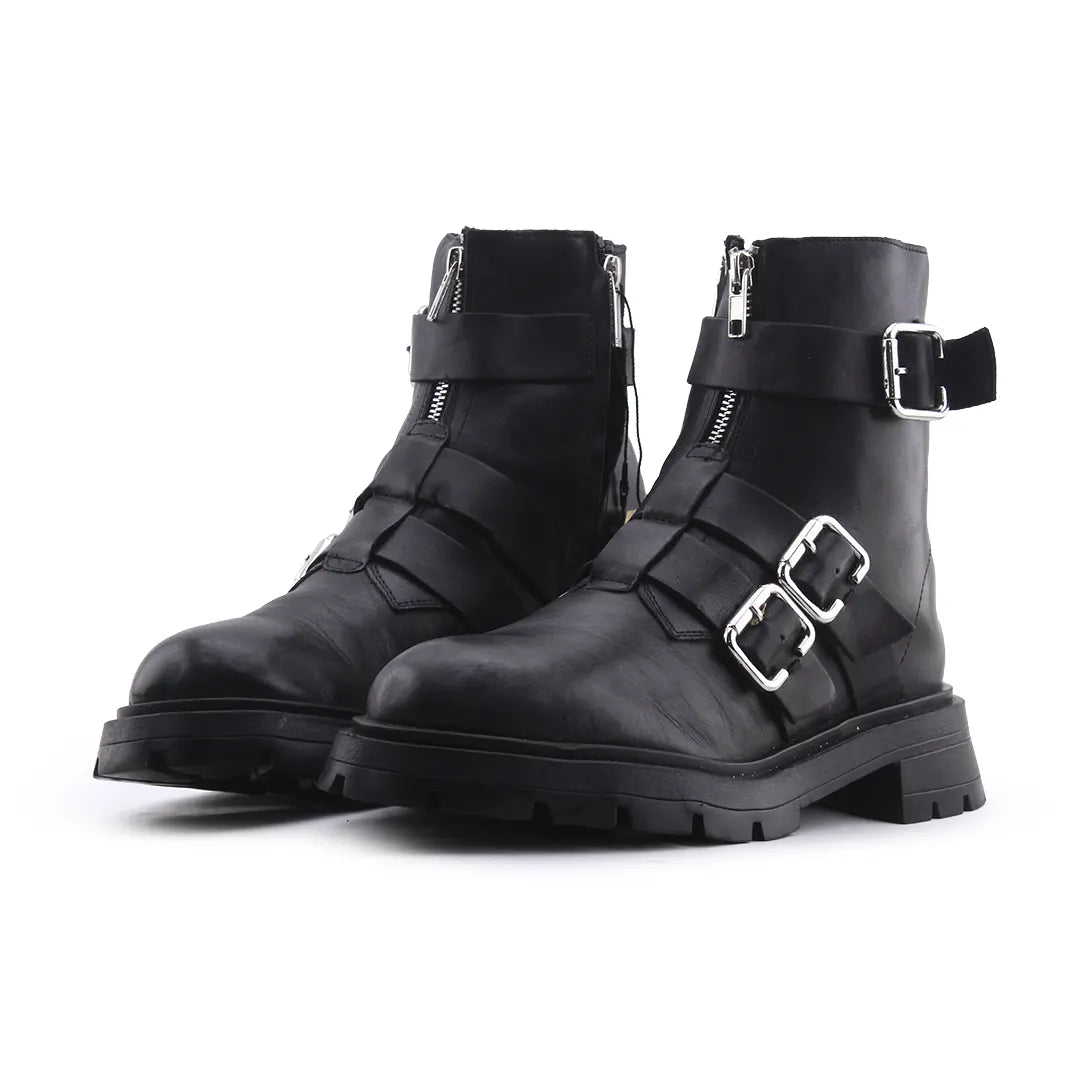 Zara Zipper Buckle Strap Ankle Boot | 100% Authentic Leather
