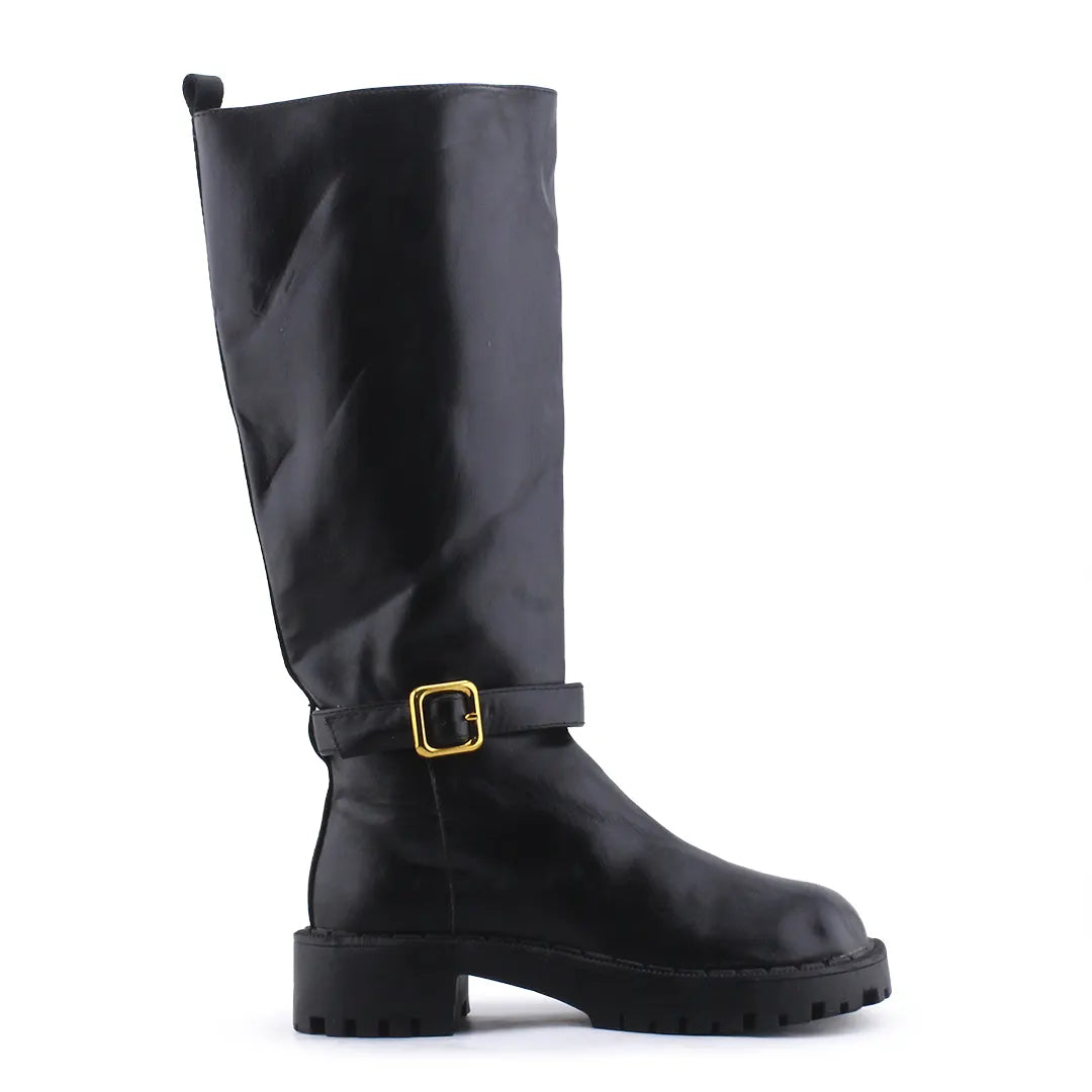 Zara Buckle Strap Knee High Boot | 100% Authentic Leather
