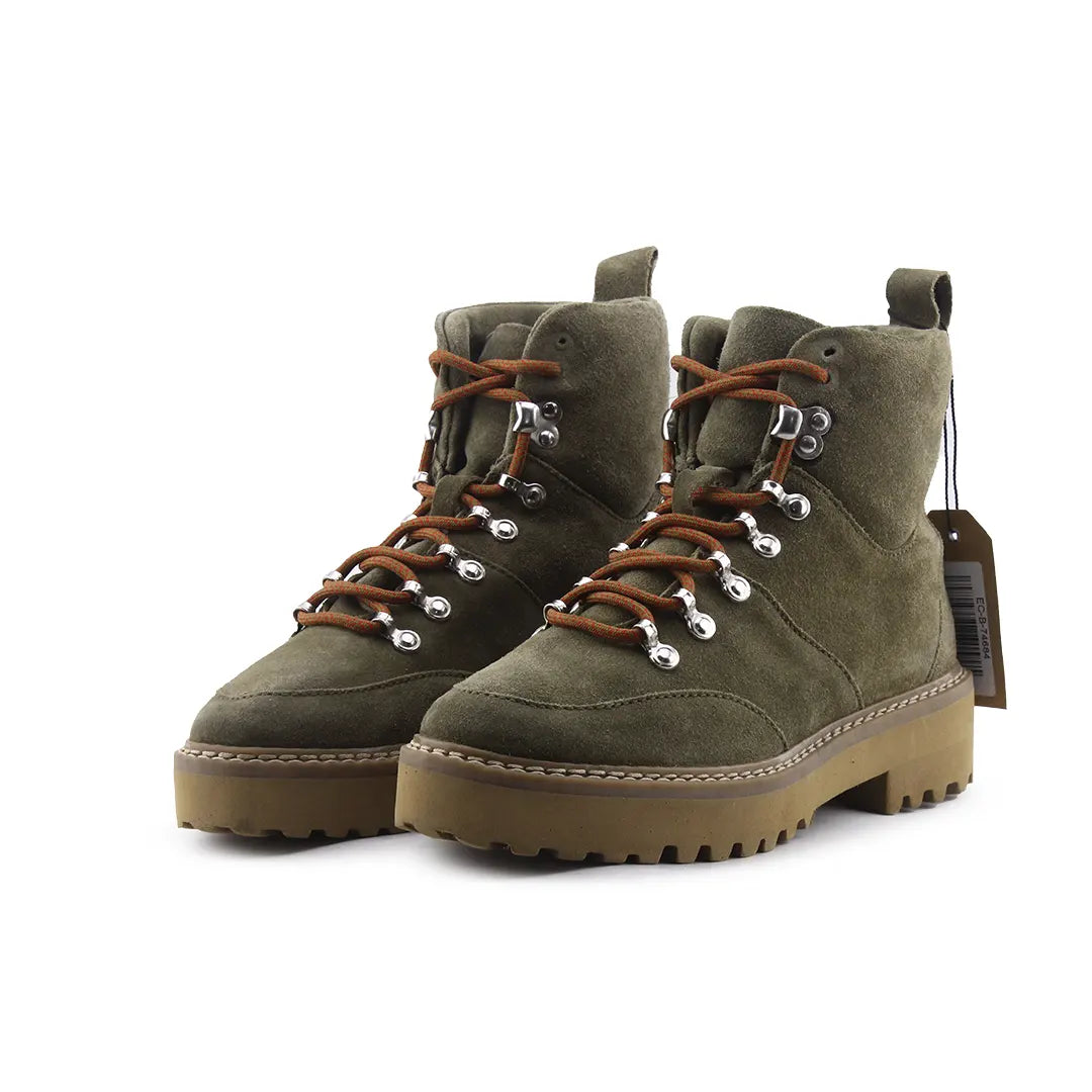 Mango Lace Up Suede Ankle Boot