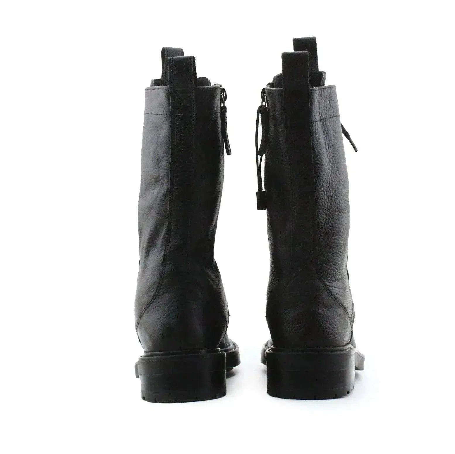 Zara Zipper Laces Combat Boots | 100% Authentic Leather - sundaybazar