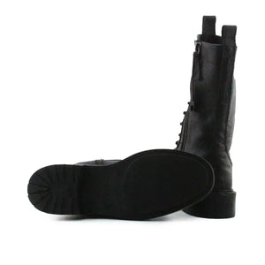 Zara Zipper Laces Combat Boots | 100% Authentic Leather - sundaybazar