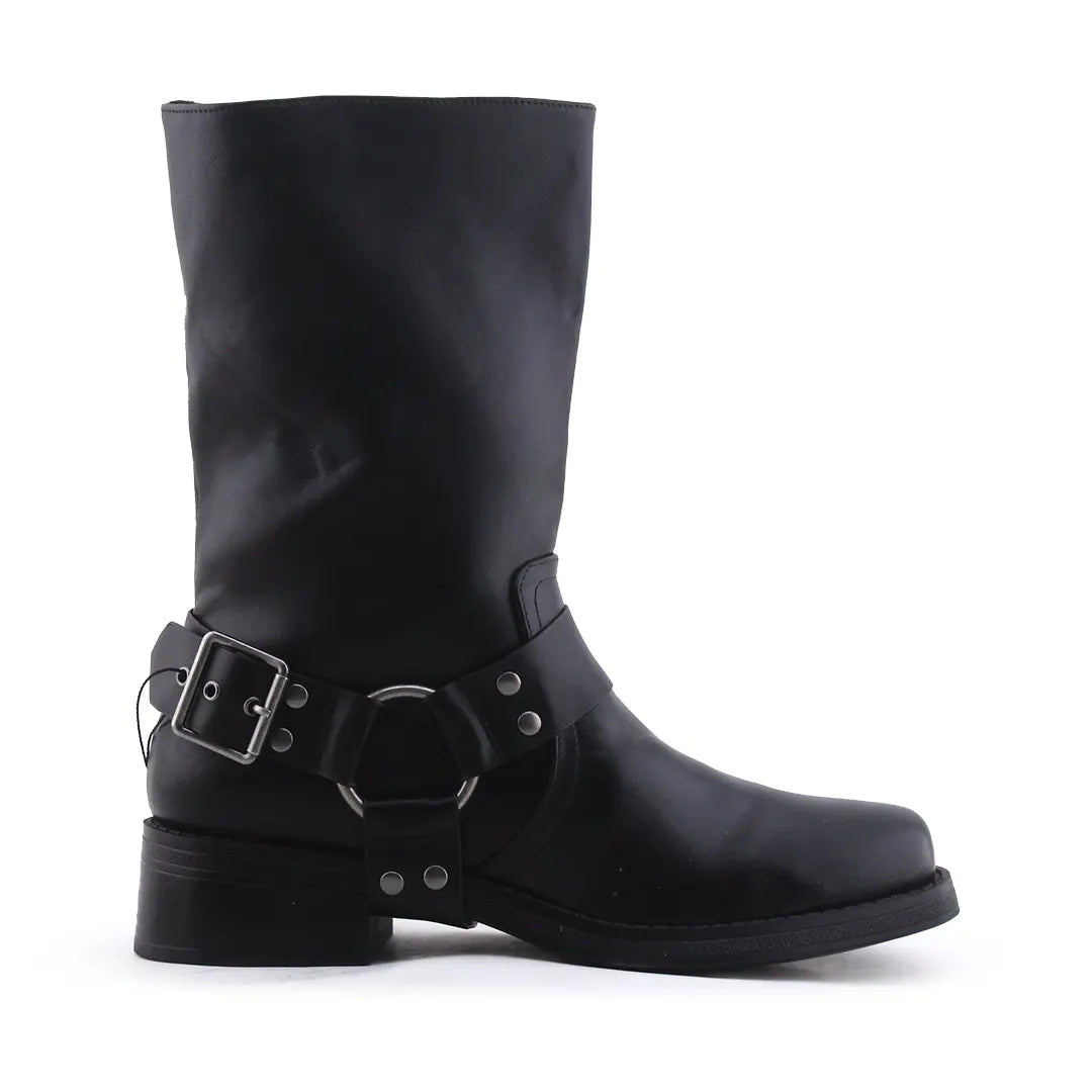 Pull & Bear Buckle Strap Ankle Boot | 100% Authentic Leather