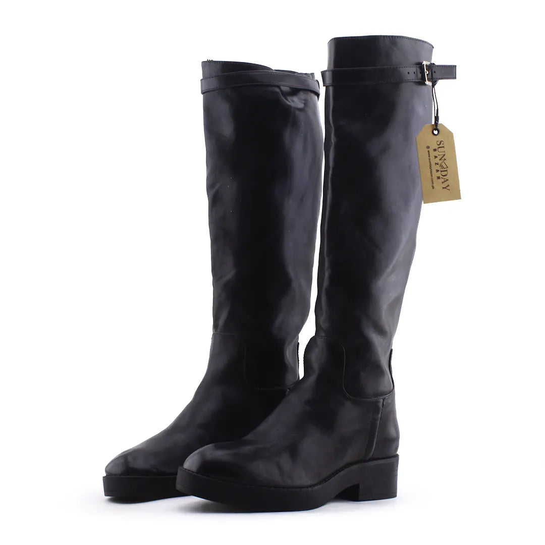 Zara Buckle Strap Knee High Boot | 100% Authentic Leather